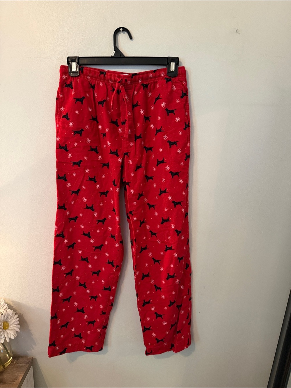 Saddlebred Red Snowflake and Dog Pajama Pants (Size: M)
